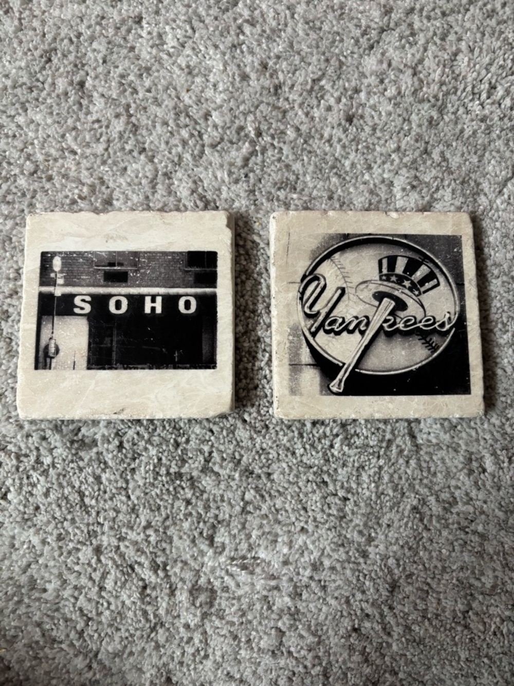 Soho & Yankees Decorative Stone Coasters NYC New York Merch